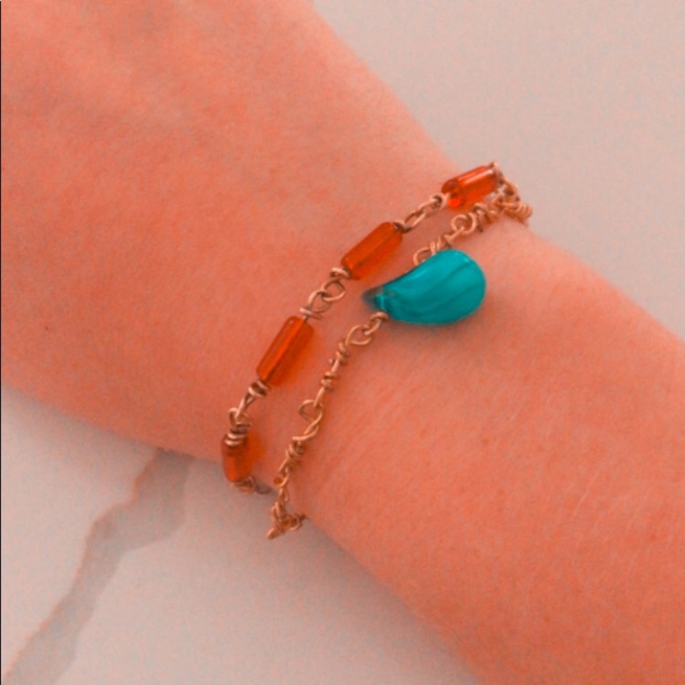 Blue Teardrop bead necklace